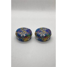 Mete Mum 2'li Set Mandala Serisi Teneke Mum 100 gr - Gül Kokulu