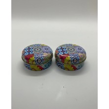 Mete Mum 2'li Set Mandala Serisi Teneke Mum 100 gr - Lavanta Kokulu