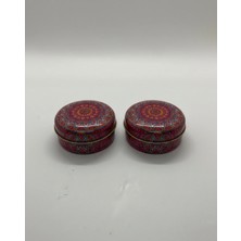 Mete Mum 2'li Set Mandala Serisi Teneke Mum 100 gr - Lavanta Kokulu