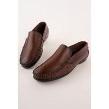 Muggo Wills Hakiki Deri Bağcıksız Erkek Günlük Klasik Loafer Ayakkabı