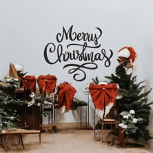 Renklime Lazer Kesim Metal Duvar Dekoru, Merry Chrishmes 40 cm