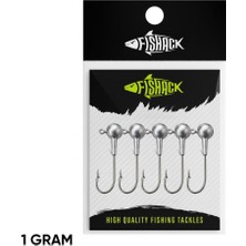 Fishack Jighead - Zoka - Kurşunlu Olta Iğnesi - Gümüş - 5 Adet - 1 gr