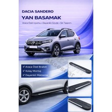 Ack Dizayn Dacia Sandero 2021+ Araca Özel Yan Basamak Alüminyum A+