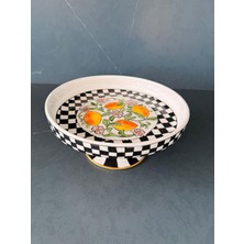 Demita Modern Çini Desenli El Yapımı Ayaklı Sunumluk