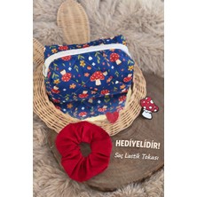 Zehracatasariim Mantar Desenli Makyaj Çantası, Saç Tokası Hediyelidir