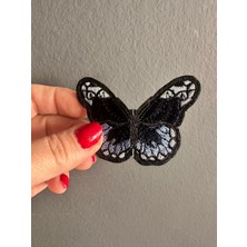 Gönülden Tasarım Ütü Ile Yapışan Nakış Işleme Kelebek Arma Dikiş Aplike 6x4 cm