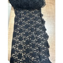 Gönülden Tasarım En 29 cm Siyah Çiçekli Nakış Işleme Şerit Dikiş Aksesuarı 1 Metre