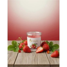 Mete Mum Çilek Aromalı Cam Bardak Mum