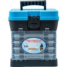 Fishack Tabureli Balıkçı Takım Çantası - 4 Çekmeceli Mavi Renkli 1 Adet Dayanıklı Malzeme ile