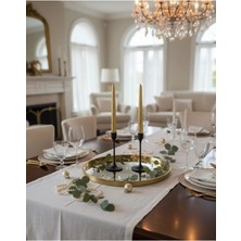 Mete Mum Yaldızlı Şamdan Mum 2’li Metalik Gold