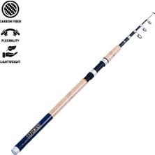 Savex Teleskopik Karbon Spin Olta Kamışı - Ocean - 300CM 40/80 gr - Mantar Sap