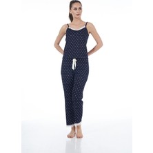 Estiva 22103 Kadın Puantiyeli Askılı Viskon Pijama Takımı