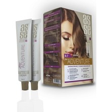Asse Adventure Set Saç Boyası, Kalıcı ve Canlı Renkler 1+1 İki Kullanım Seti (No:8.7 Karamel)