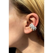 Spossy Silver Jewelry Incili Kıkırdak Küpe