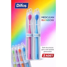 Epilons Difaş Medclean Rainbow Diş Fırçası 2 Adet Orta Sert Renkli Yetişkin Diş Fırçası Seti