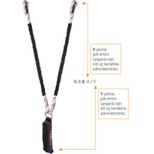 Kaya Safety Çift Kol Şok Emicili Braided Lanyard E-3 B