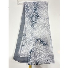 Nisa Retro Desen Şal Açık Gri