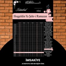 Epilons Ramazan Imsakiyesi - 300 gr - A3 Boyut Kişiye Özel Isimli & Logolu 1 Adet Pembe