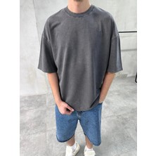 Difransel Jeans Erkek Yıkamalı Yuvarlak Yaka Oversize T-Shirt