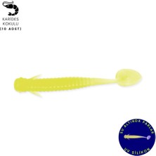 Silikon Kurt Yem - 1g 50MM - Fishack Wormix - 10 Adet - Fluo Green - Uv Silikon