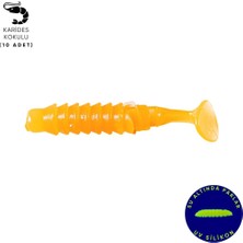 Silikon Kurt Yem - 1,5g 45MM - Fishack - 10 Adet - Uv Sillikon - Turuncu - Karides Kokulu