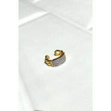 Spossy Silver Jewelry Taşlı Kıkırdak Küpe
