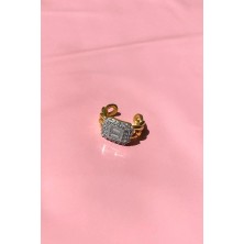 Spossy Silver Jewelry Baget Taşlı Kıkırdak Küpe