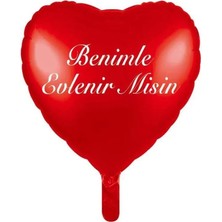 Party Express 18" Folyo Kalp Balon "benimle Evlenirmisin"- Kırmızı