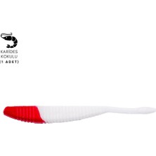 Silikon Kurt Yem - 3,3g 95MM - Fishack Wormix - 1 Adet - Red White