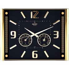 Sepetopia -Premium Barometreli Isı - Nem Ölçer Kabartma Rakamlı Duvar Saati 41.5X32CM  707-A-1 (5534)