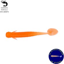 Silikon Kurt Yem - 1g 50MM - Fishack Wormix - 10 Adet - Orange - Uv Silikon
