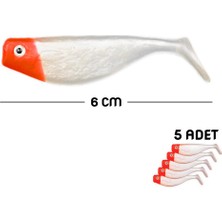Silikon Balık Yem - Dft - 6cm - Kırmızı/beyaz (141-3017) - 5'li Paket