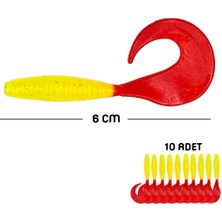 Savage Silikon Kurt Yem - 60MM - Kırmızı/sarı - 10'lu Paket - Yumy (456-18065)