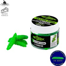 Fishack Yüzen Silikon Kurt - Glow Alabalık Yemi - 37MM - Peynir Kokulu - Yeşil - Trout Bait