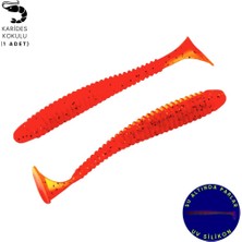 Fishack Silikon Kurt Yem - 4,2g 105MM - Turna/levrek Silikonu - 1 Adet - Turuncu/sarı - Karides Kokulu