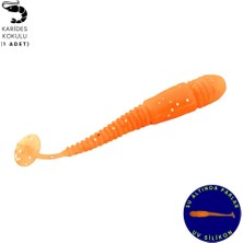 Silikon Kurt Yem - 1,1g 55MM - Fishack Wormix - 1 Adet - Uv - Turuncu - Karides Kokulu