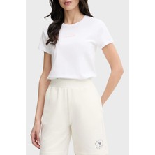 Emporio Armani Pamuklu Regular Fit Baskılı Bisiklet Yaka T Shirt Bayan T Shirt EW000408 AF19049 U0002