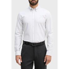 Boss Çizgili % 100 Pamuk Düğmeli Yaka Uzun Kollu Gömlek Erkek Gömlek 50556069 531