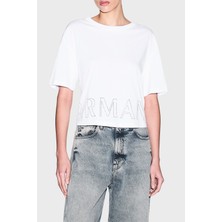 Armani Exchange Pamuklu Relaxed Fit Logolu Bisiklet Yaka T Shirt Bayan T Shirt XW001709 AF17172 U0002