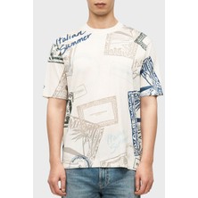 Emporio Armani Pamuk Karışımlı Regular Fit Baskılı Bisiklet Yaka T Shirt Erkek T Shirt EM005274 AF24857 M0359