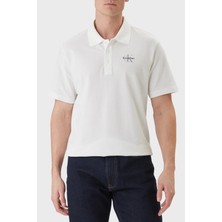 Calvin Klein Pamuklu Regular Fit Logolu Düğmeli Polo LV04RF209GYAF Erkek Polo LV04RF209G Yaf