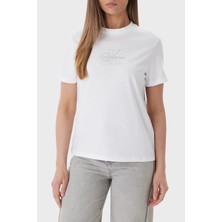 Calvin Klein Pamuklu Regular Fit Logolu Bisiklet Yaka T Shirt LV047F831GYAF Bayan T Shirt LV047F831G Yaf
