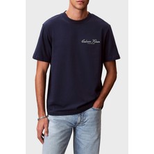 Calvin Klein Pamuklu Regular Fit Logolu Bisiklet Yaka T Shirt LV04RF822G9EI Erkek T Shirt LV04RF822G 9eı