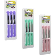 Sepetopia -6pcs Meyve Bıçak  Renkli Plastik Saplı   Vakumlu Ambalaj   BRKT-806155 (5534)