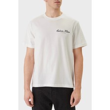 Calvin Klein Pamuklu Regular Fit Logolu Bisiklet Yaka T Shirt LV04RF822GYAF Erkek T Shirt LV04RF822G Yaf