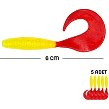 Savage Silikon Kurt Yem - 60MM - Kırmızı/sarı - 5'li Paket - Yumy (456-18065)