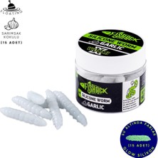 Fishack Yüzen Silikon Kurt - Glow Alabalık Yemi - 37MM - Sarımsak Kokulu - Beyaz - Trout Bait