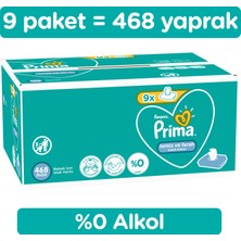 Prima 468 Yaprak 9'lu Islak Havlu Mendil Temiz ve Ferah Alkol İçermez Cilt Dostu Ürün