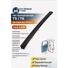Im Global Vw Transporter T5 T6 Ön Kapı Alt Fitili Sağ 7H0837566A Kapı Fitili Kapı Lastiği