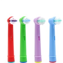 Kyver 4'lü Diş Fırçası Yedek Başlığı Çocuklar İçin Oral B Uyumlu 3-10 Yaş Arası Renkli Tasarım